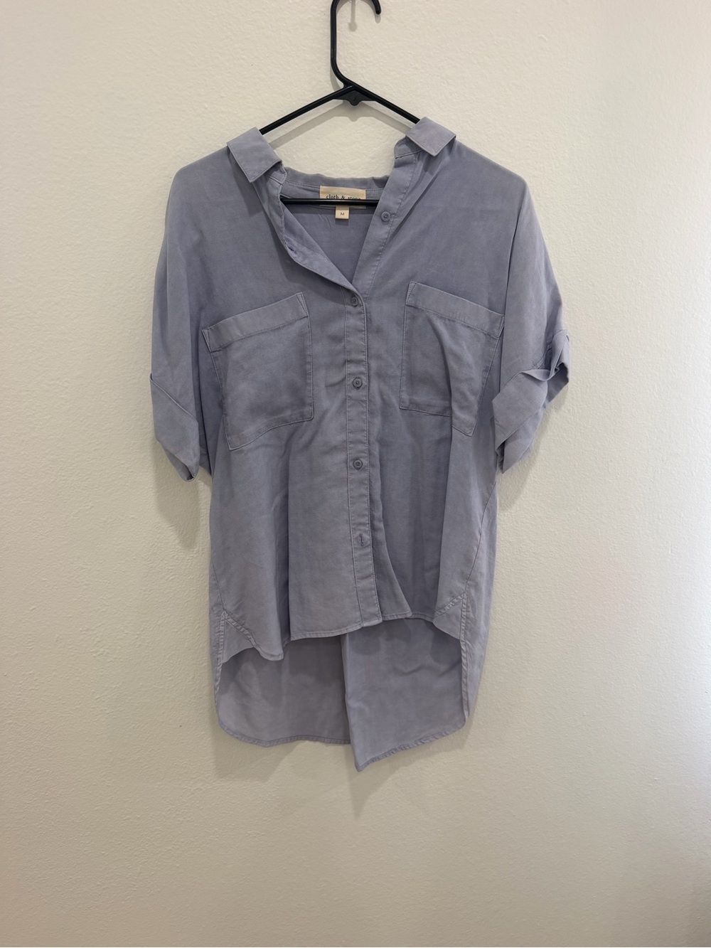 Cloth & Stone/Anthro Dusty Blue Relaxed Button-Down Shirt